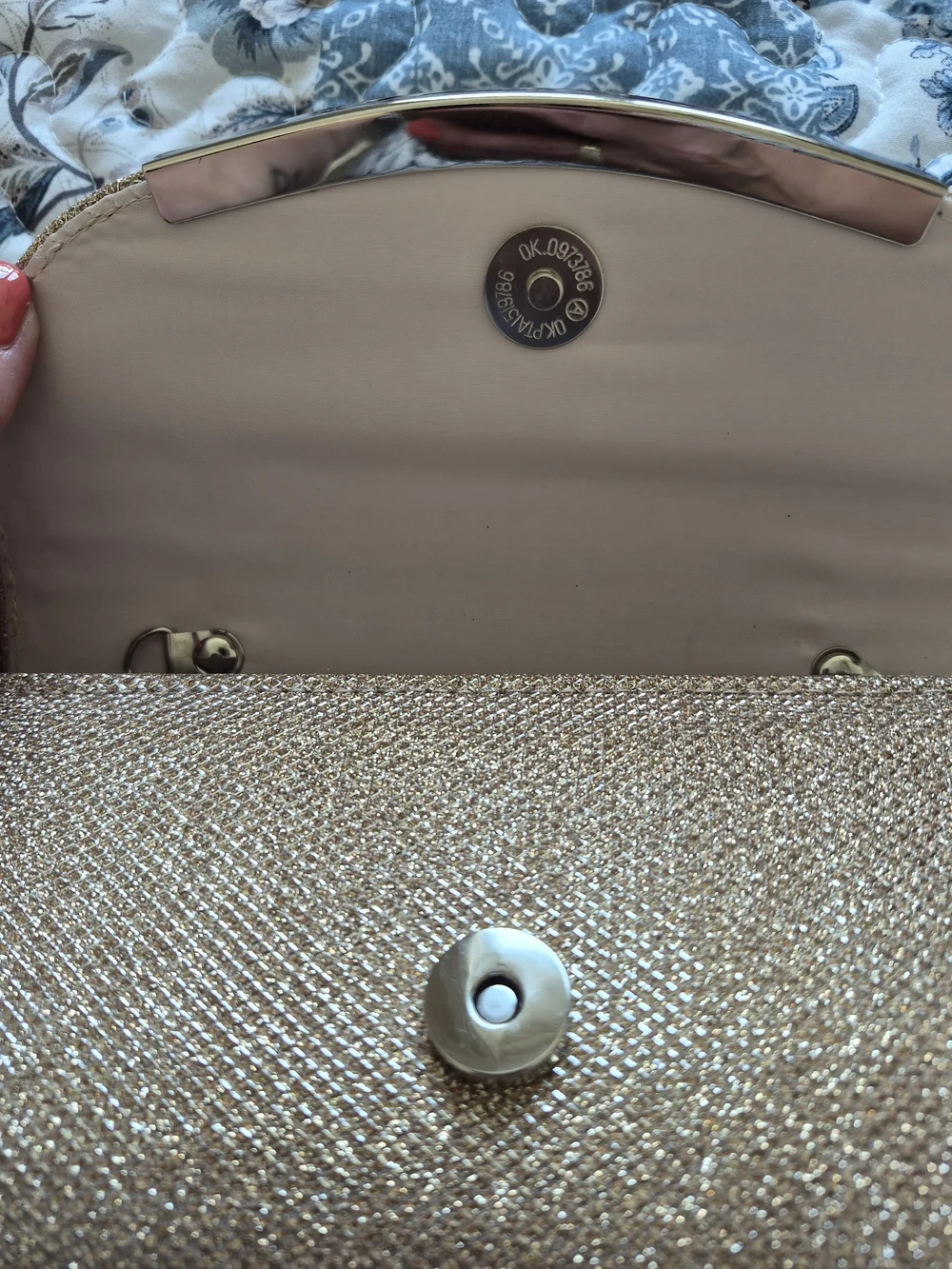 Amazon Gold Sparkle Evening Clutch with Chain Strap